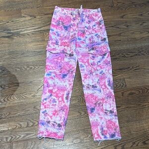 Isabel Marant Pink and Purple Tie-Dye Boyfriend Jeans